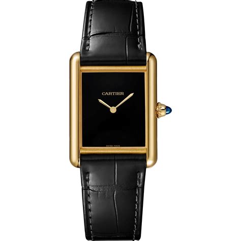 louis cartier black dial tank